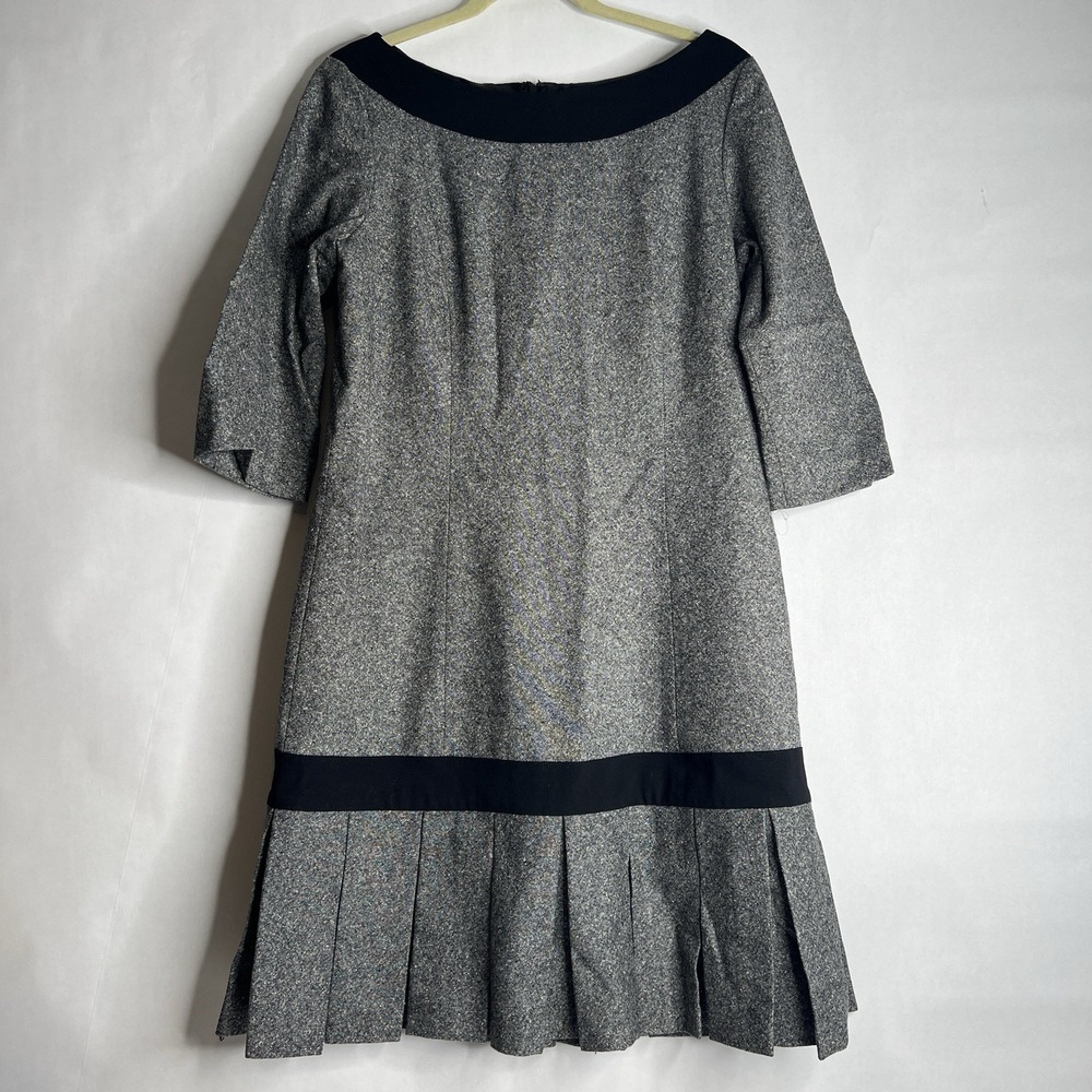 Vintage Pendleton Pleated Dress Size 12 Wool Silk Drop Waist Midi Career Office